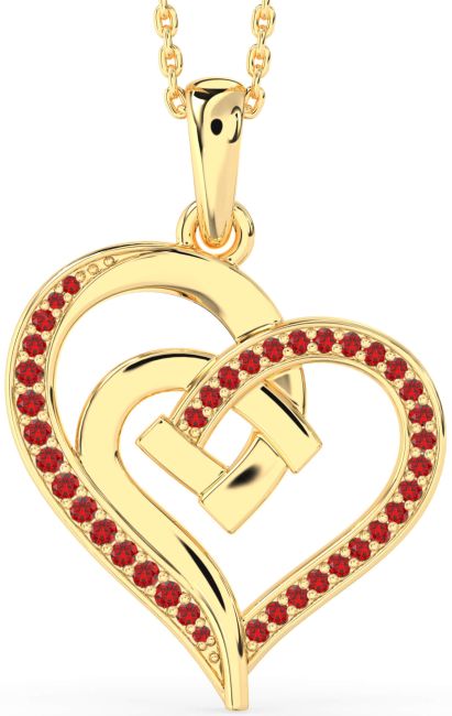 Ruby Gold Heart Necklace