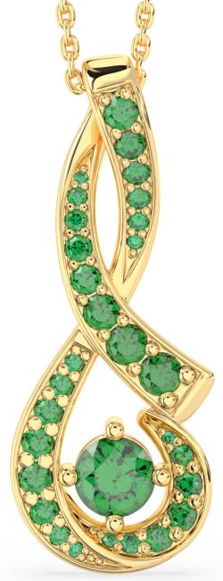 Large Emerald Gold Infinity Necklace