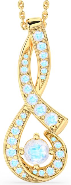 Large Moonstone Gold Infinity Necklace