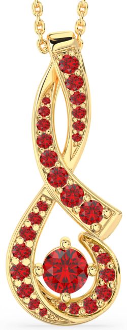 Large Ruby Gold Silver Infinity Necklace