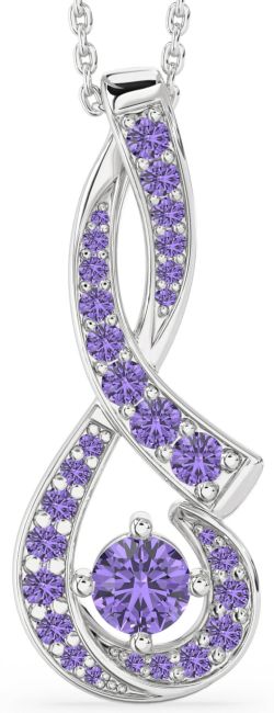 Large Alexandrite Silver Infinity Necklace