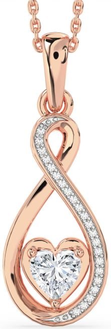 Diamond Rose Gold Infinity Heart Necklace