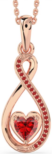 Ruby Rose Gold Infinity Heart Necklace