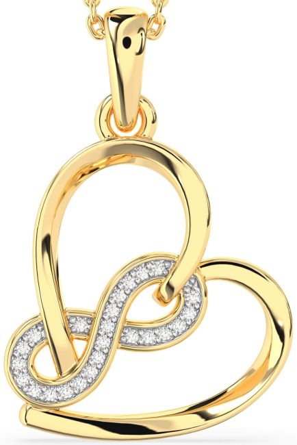 Diamond Gold Heart Infinity Necklace