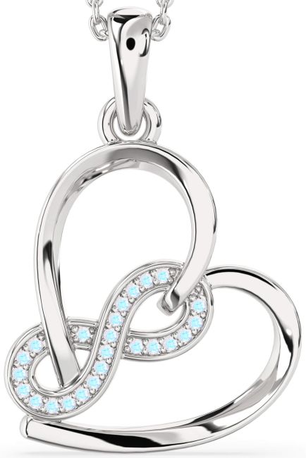 Moonstone Silver Heart Infinity Necklace