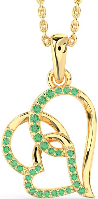 Emerald Gold Heart Necklace