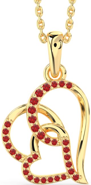 Ruby Gold Heart Necklace