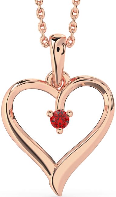 Ruby Rose Gold Heart Necklace