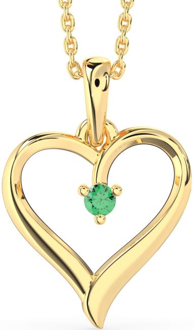 Emerald Gold Heart Necklace