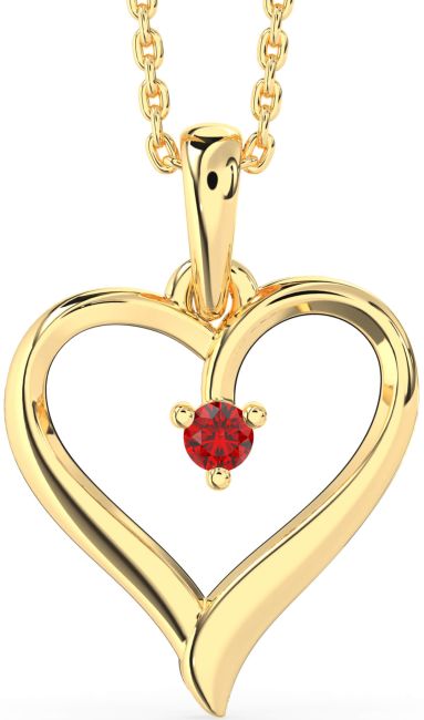 Ruby Gold Heart Necklace