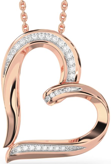 Diamond Rose Gold Heart Necklace