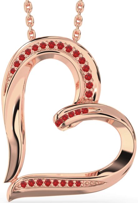 Ruby Rose Gold Heart Necklace