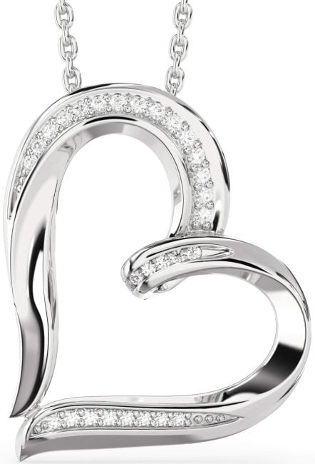 Diamond White Gold Heart Necklace