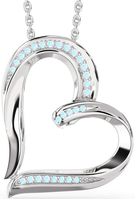 Moonstone Silver Heart Necklace