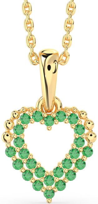 Emerald Gold Heart Necklace