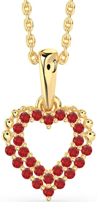 Ruby Gold Heart Necklace