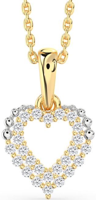 Diamond Platinum & Yellow Gold Heart Necklace