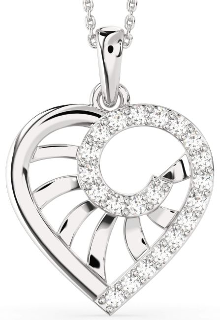 Large Diamond Platinum Heart Necklace