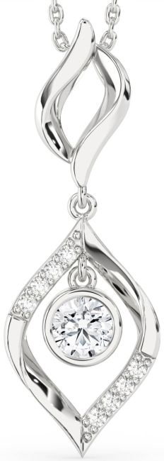 Large Diamond White Gold Necklace
