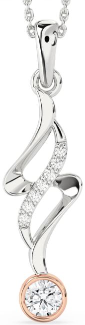 Large Diamond Rose Gold Silver Infinity Necklace