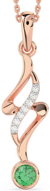 Large Diamond Emerald Rose Gold Infinity Necklace