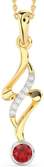 Large Diamond Ruby Gold Silver Infinity Necklace