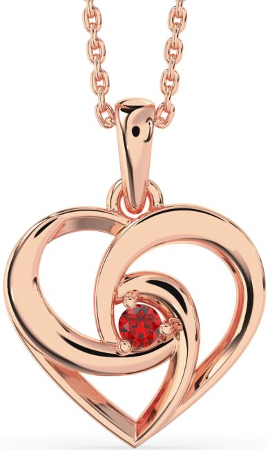 Ruby Rose Gold Heart Necklace