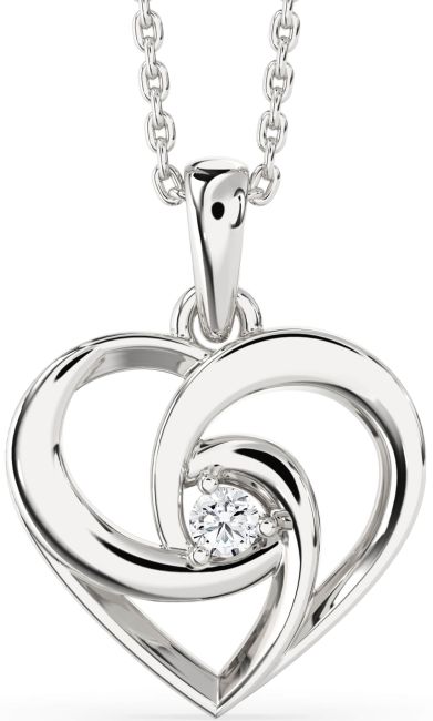 Diamond Platinum Heart Necklace