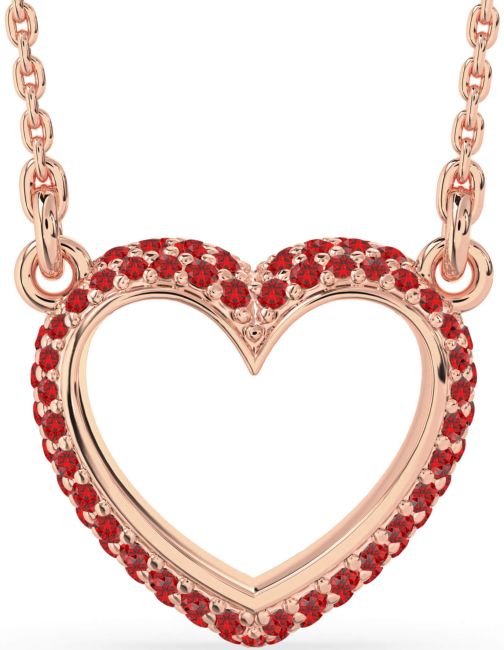 Ruby Rose Gold Heart Necklace