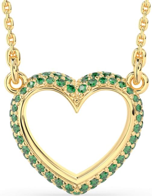 Emerald Gold Heart Necklace