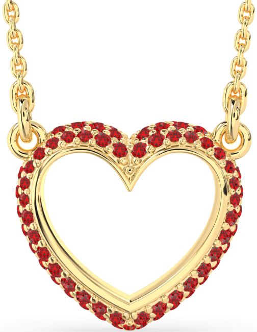 Ruby Gold Heart Necklace