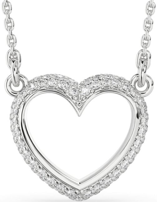 Diamond Platinum Heart Necklace