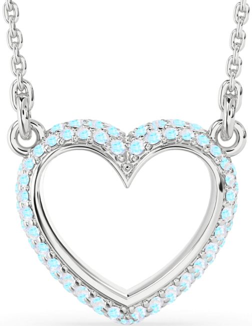Moonstone Silver Heart Necklace
