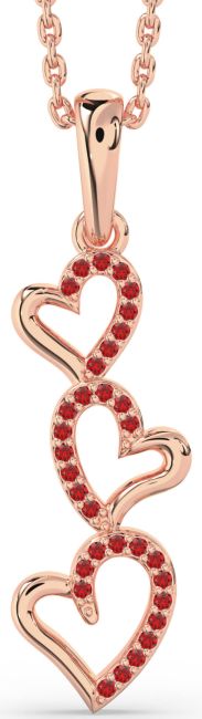 Ruby Rose Gold Heart Necklace