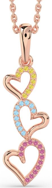 Rose Gold Silver Heart Necklace