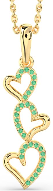 Emerald Gold Heart Necklace