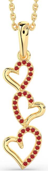 Ruby Gold Heart Necklace