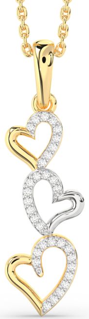 Diamond White Yellow Gold Heart Necklace