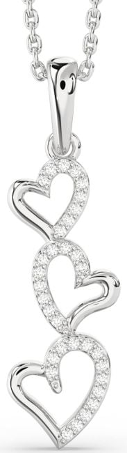 Diamond Silver Heart Necklace