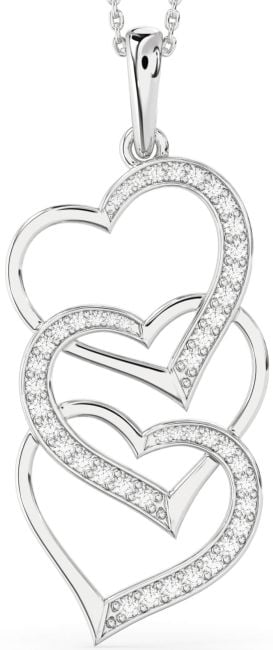 Large Diamond White Gold Heart Necklace