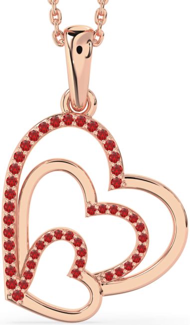 Ruby Rose Gold Heart Necklace