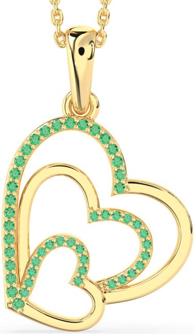 Emerald Gold Heart Necklace