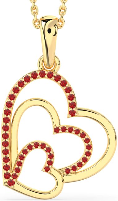Ruby Gold Heart Necklace