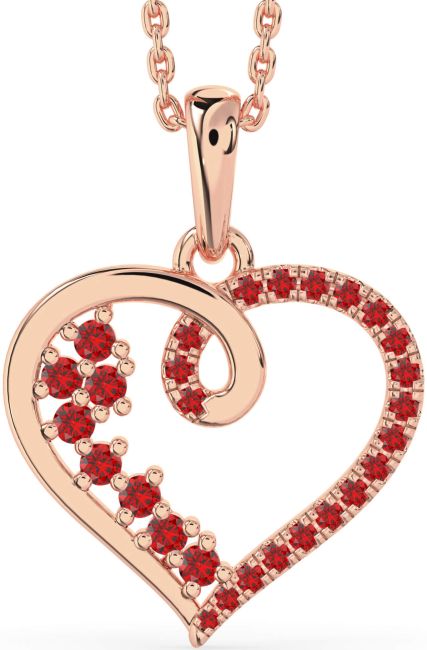 Ruby Rose Gold Heart Necklace