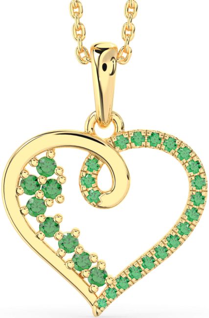 Emerald Gold Heart Necklace