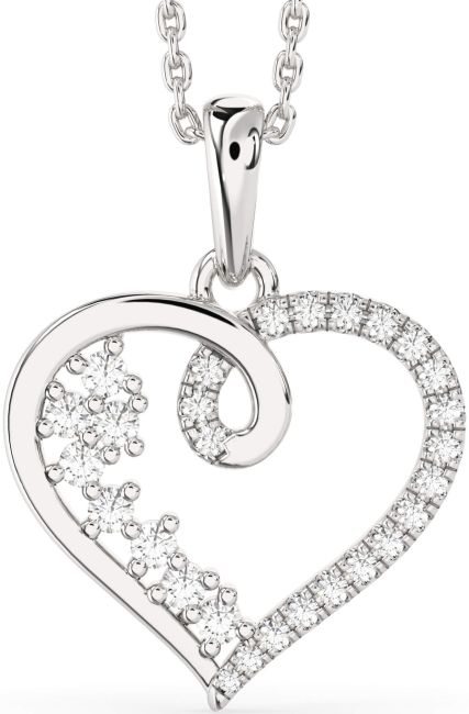 Diamond White Gold Heart Necklace