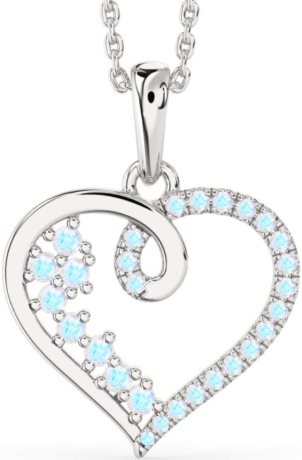 Moonstone Silver Heart Necklace
