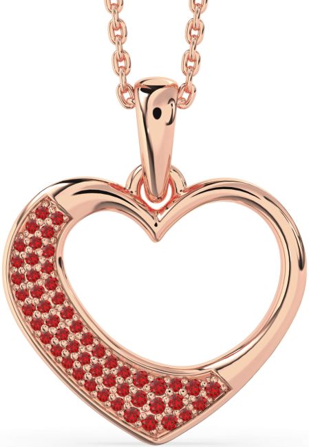 Ruby Rose Gold Heart Necklace