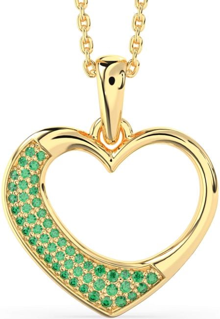 Emerald Gold Heart Necklace