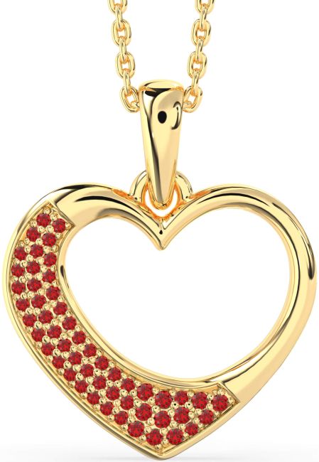 Ruby Gold Heart Necklace